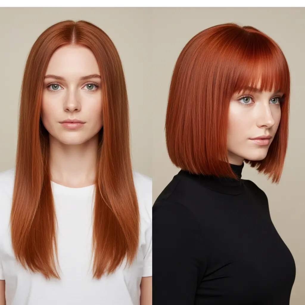 #1 Chic Copper Straight Hairstyle
