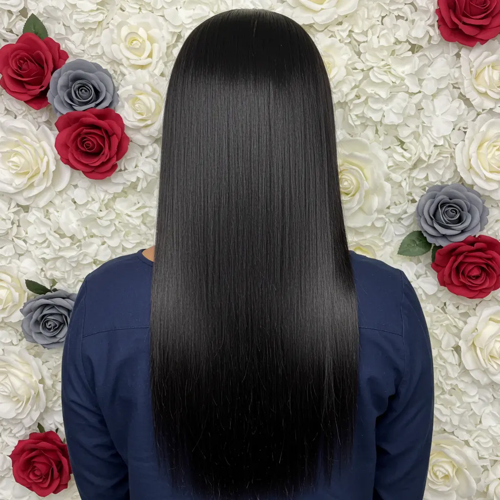 #12 Classic Bone Straight Weave with Center Part