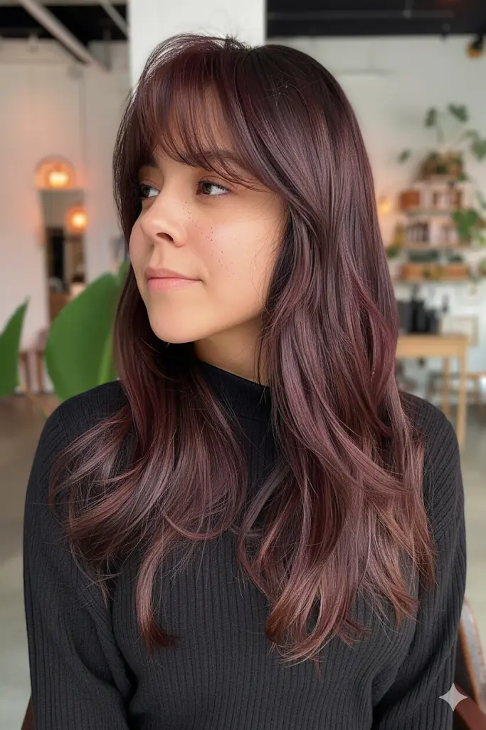 #12 Burgundy Bliss Wolf Cut with Side Fringe