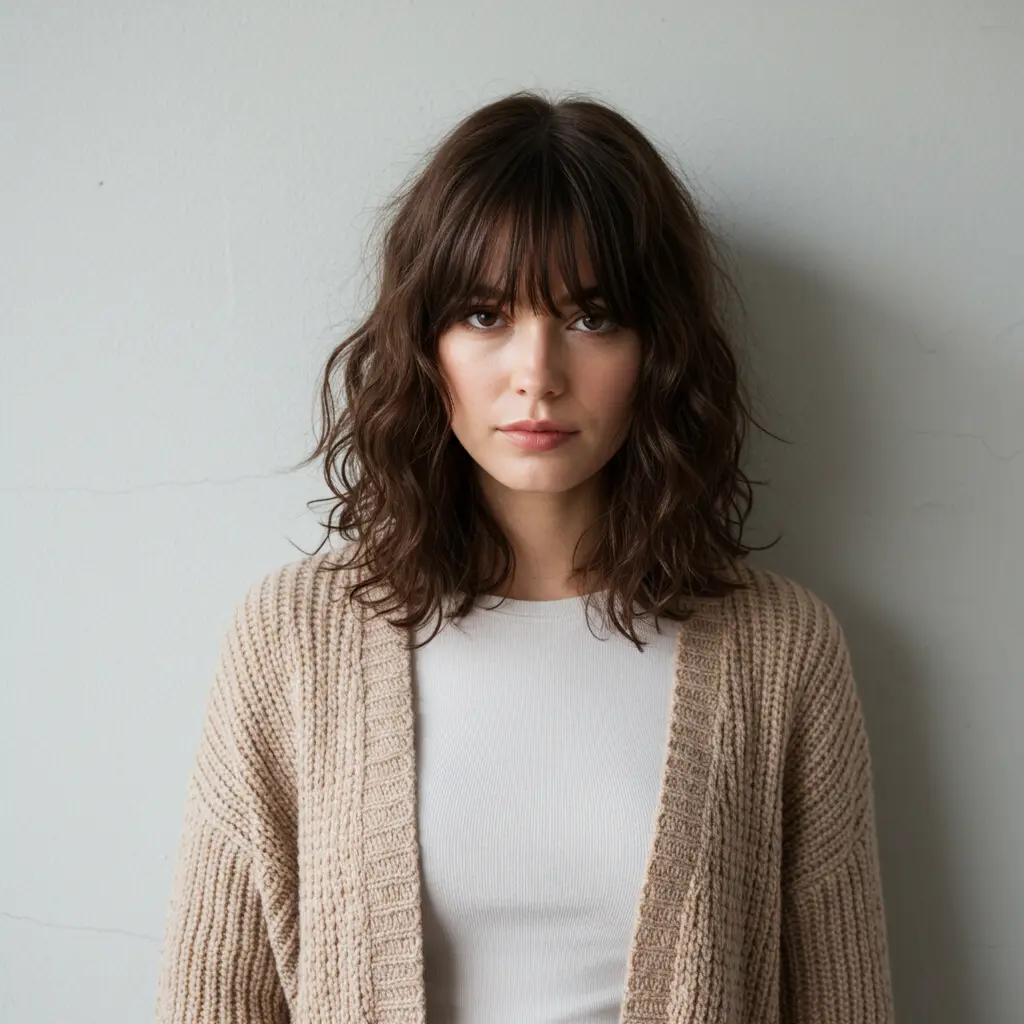 #14 Chocolate Hair with Long Choppy Fringe