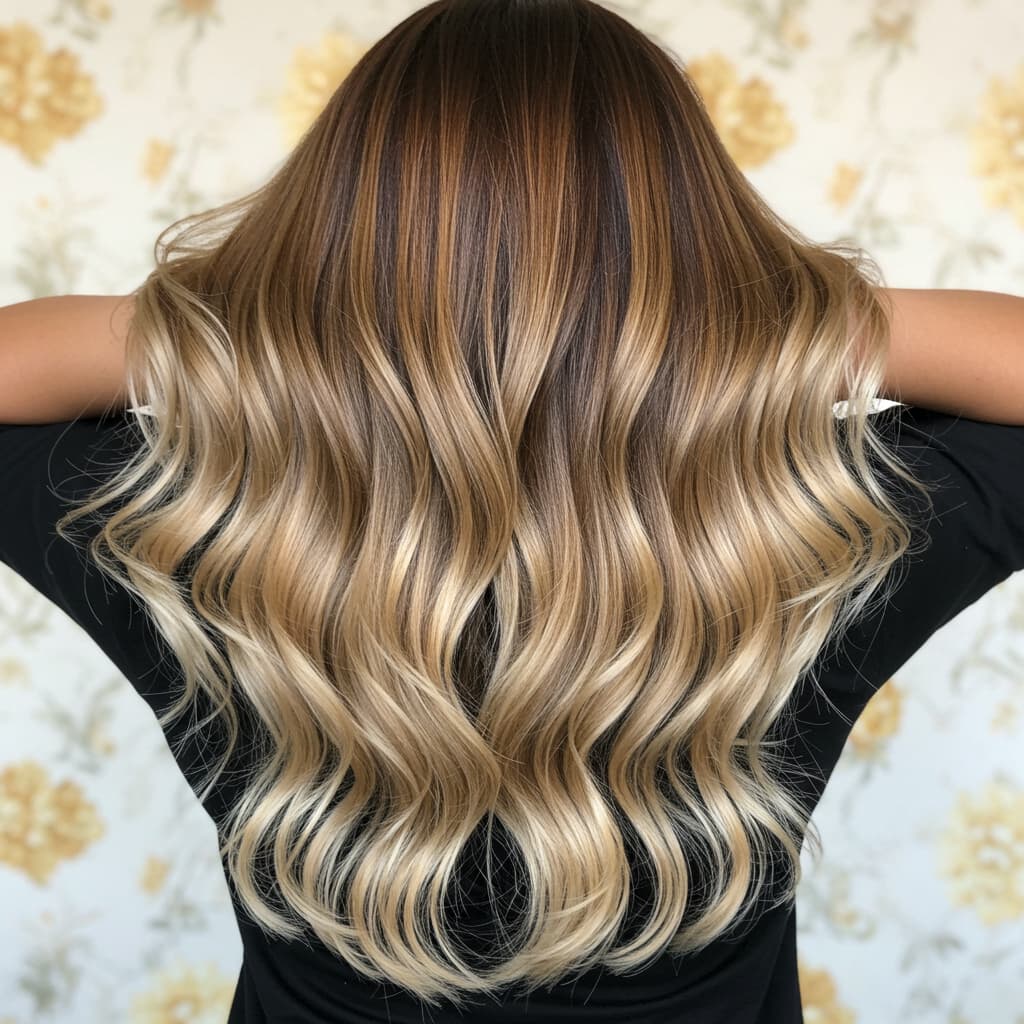 #14 Long Light Brown to Cool Blonde Ombre Hair