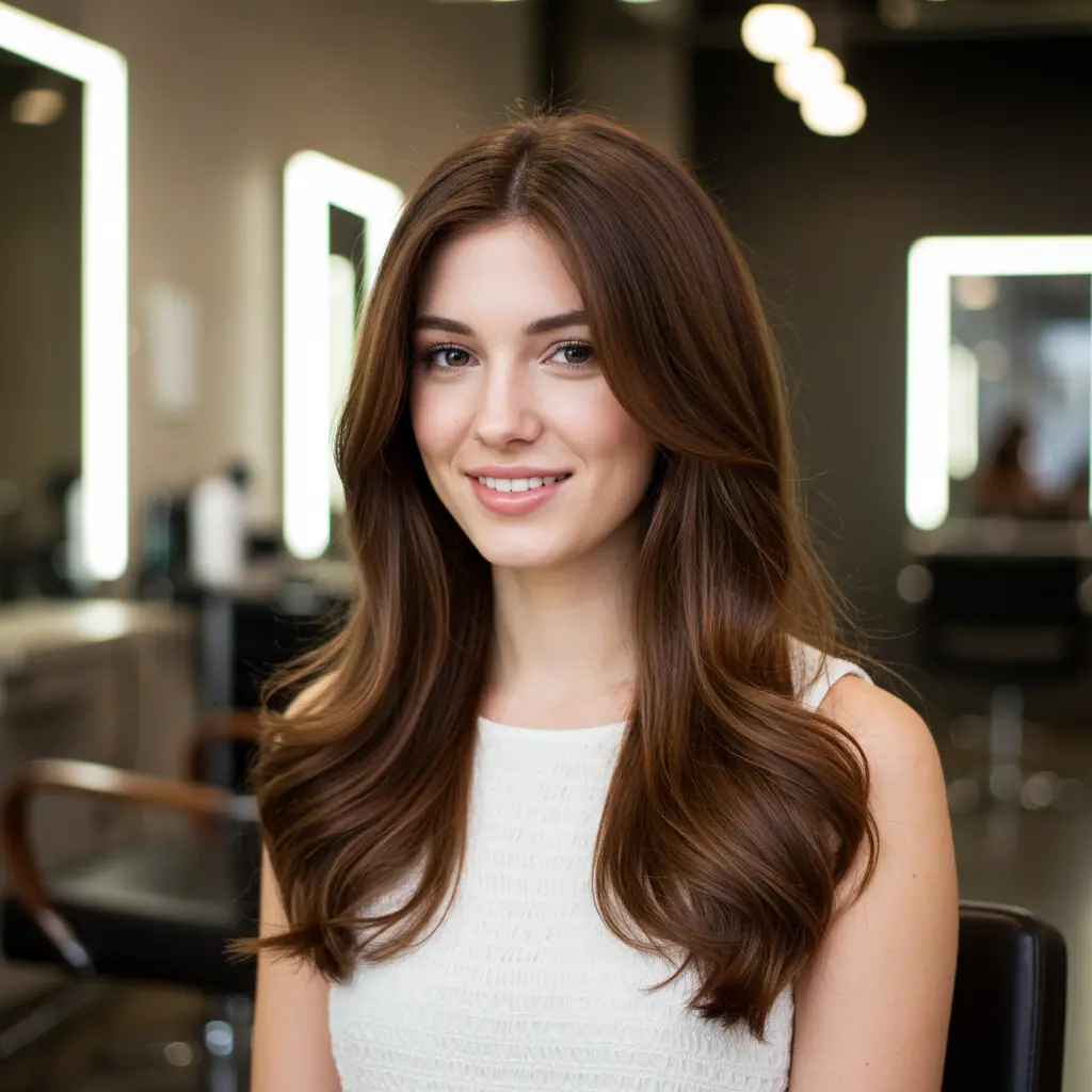 #15 Blowout on Brown Long Hair