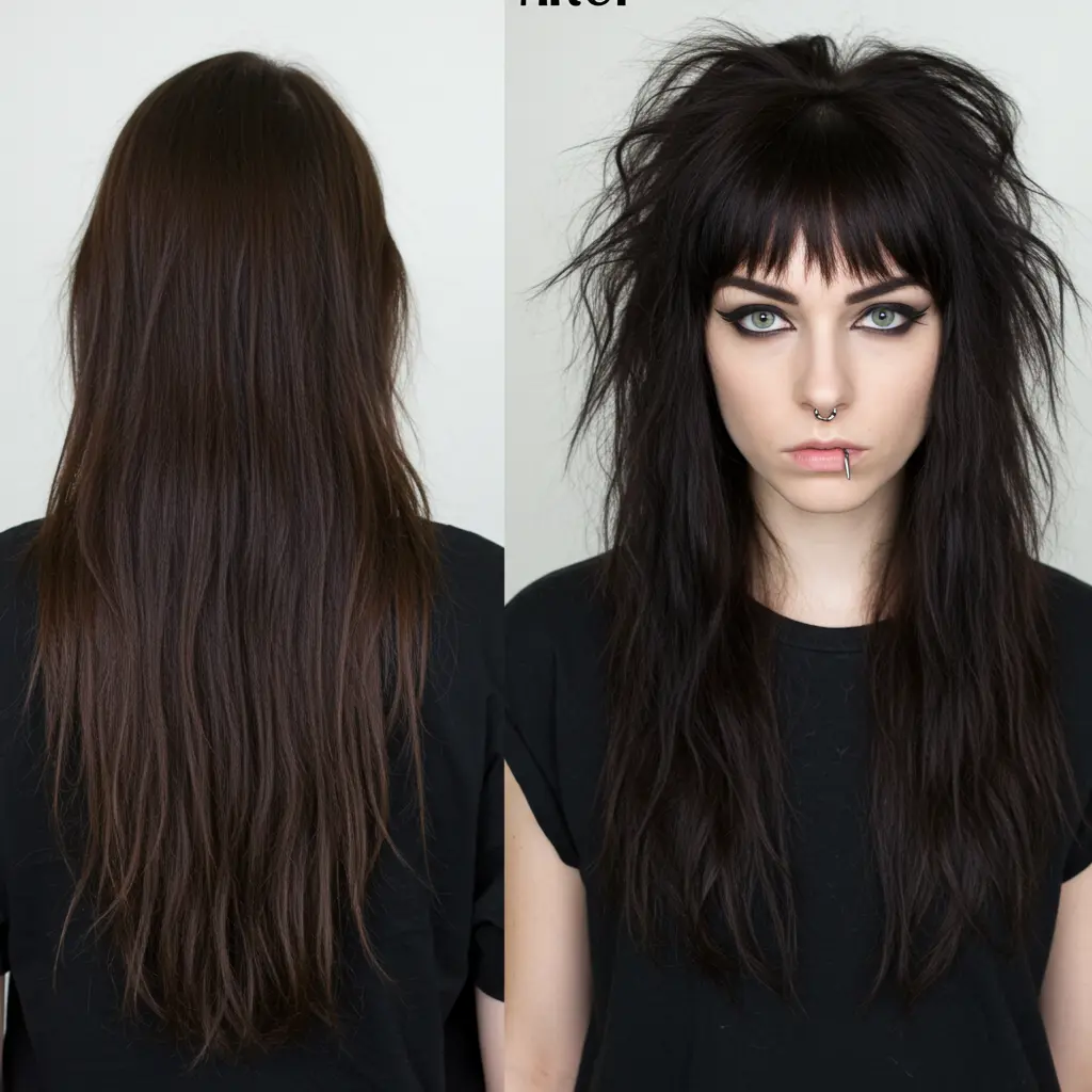 #16 Extra Long Wolf with Choppy Bangs