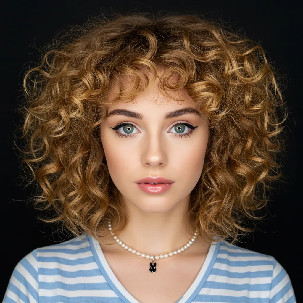 #16 Honey Blonde Curly Long Bob