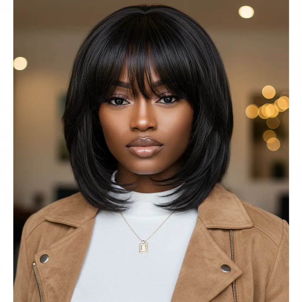 #16 Wig with Fringe Bangs Style