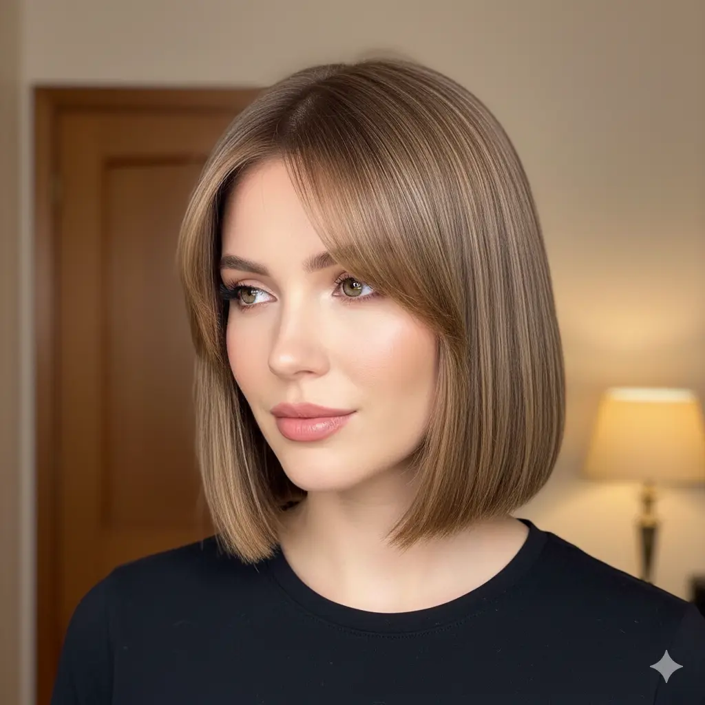 #17 Choppy Lob Cut with Thin Side Bangs