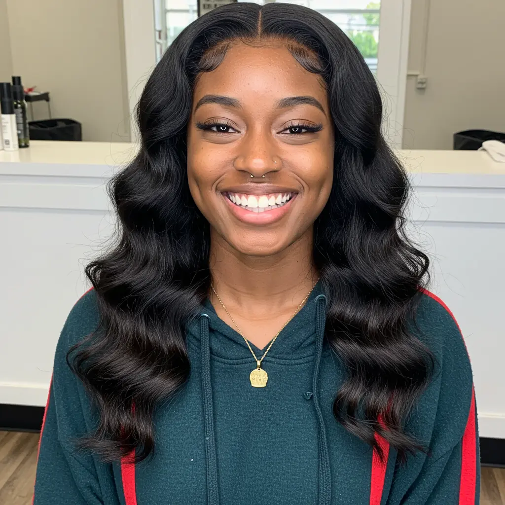 #17 Glossy Barrel Curls with Center Part