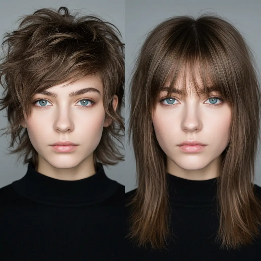 #18 Choppy Wolf Cut with Thin Bangs