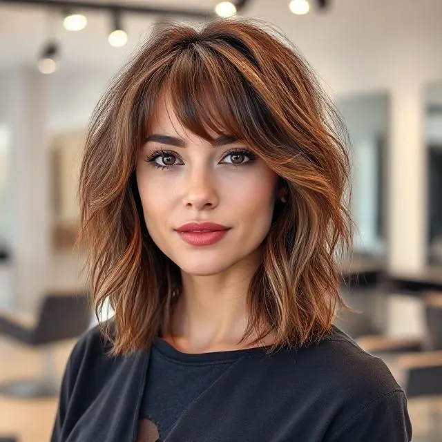 #20 Wolf Cut With Soft Waves For Fine Texture