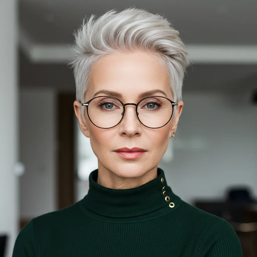 #22 Tapered Pixie With Platinum Blonde Color