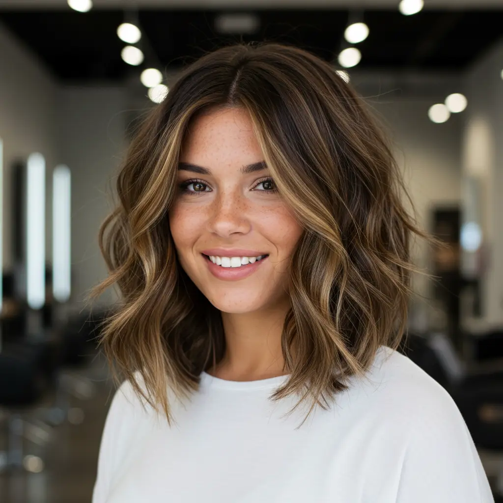 #3 Stunning Layered Cut Lob for Thick Hair