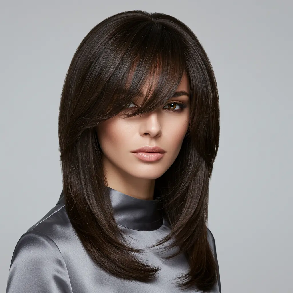 #3 Swoop Bangs on Long Hair