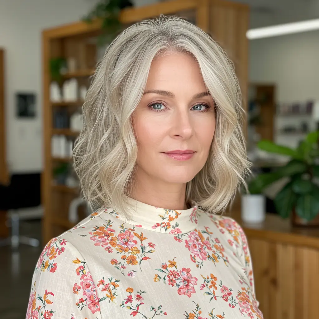 #3 Wavy Shoulder Cut With Natural Blonde Blend