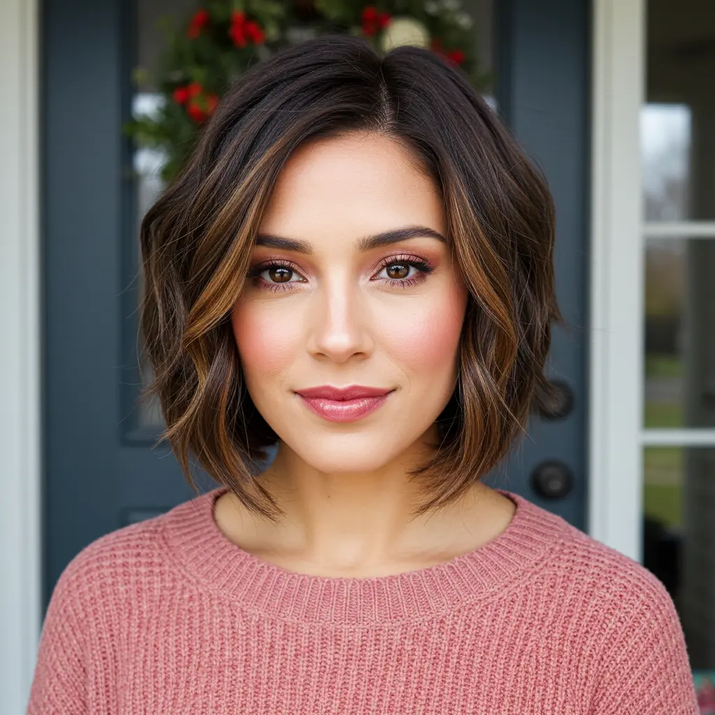 #4 Layered Chin-Length Bob with Tucked Ends