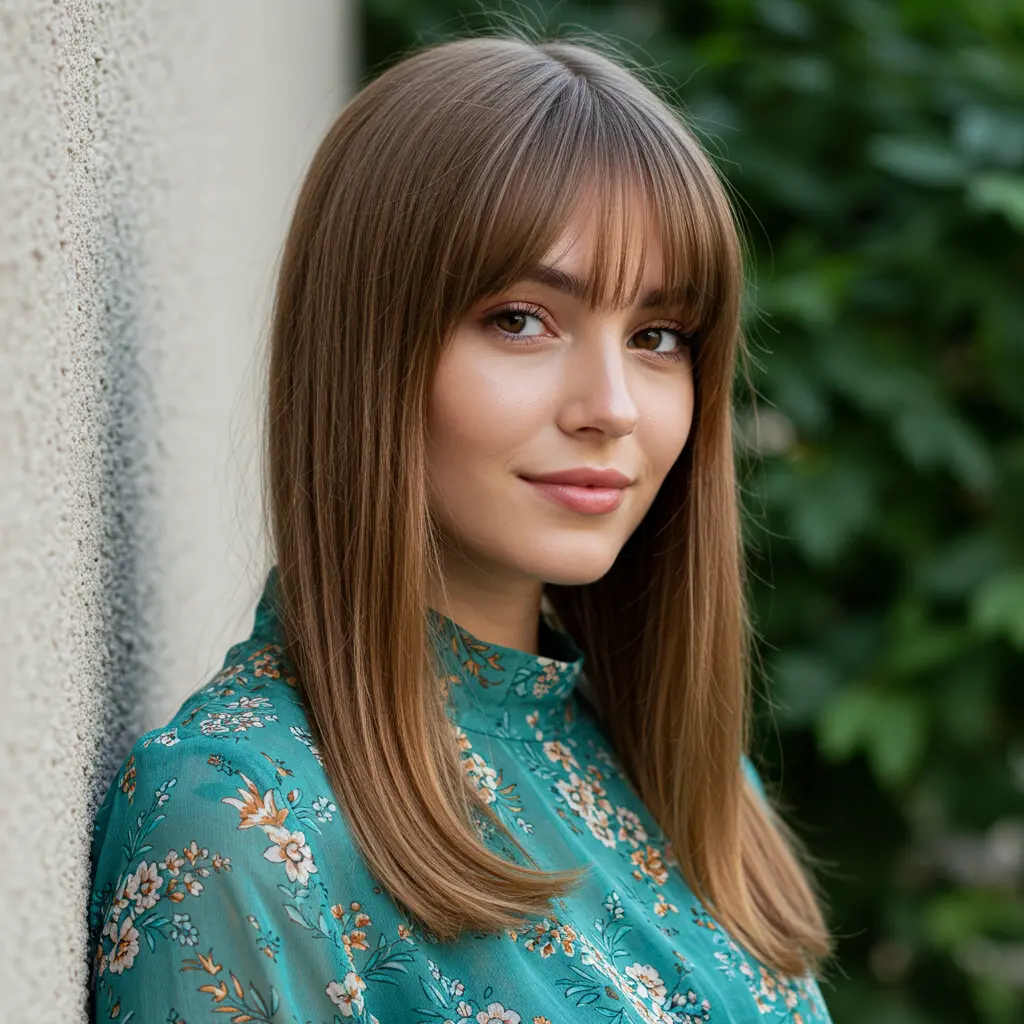 #4 Soft Bangs Paired With Long Hair