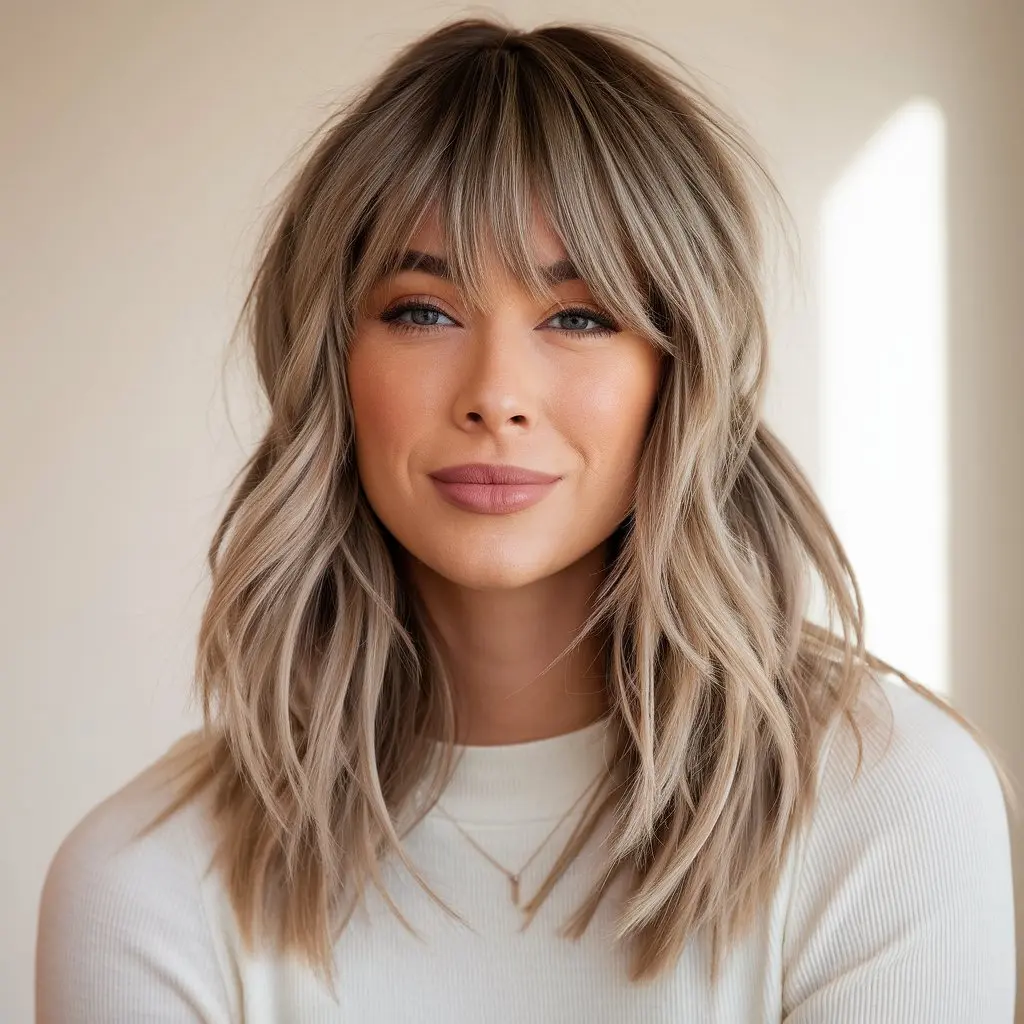 Ash Brown Long Shag with Fringe