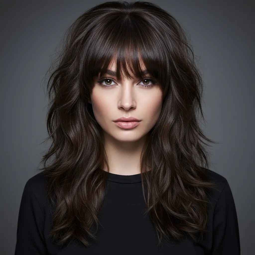 #5 Stunning Long Wolf with Bottleneck Bangs