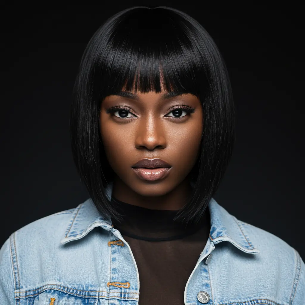 #5 Chin-Length Bob with Slick Edges