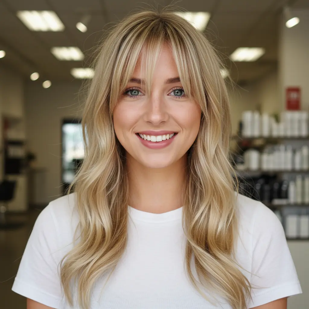 #6 Curtain Bangs for Long Blowout Hair