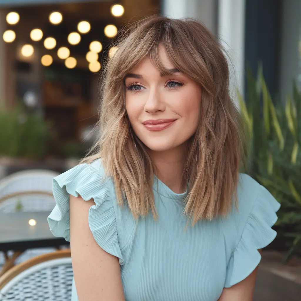 #6 Face Framing Curtain Bangs With Soft Texture