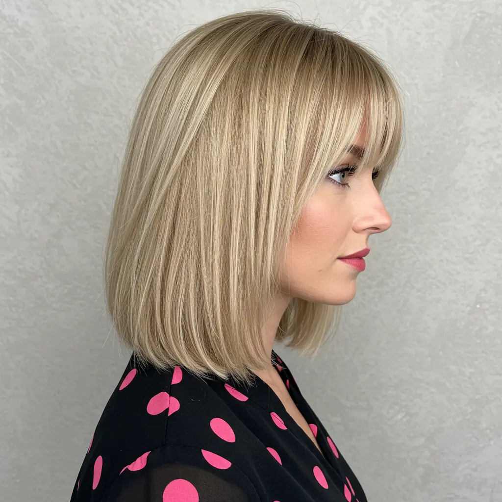 #8 Sleek Straight Bangs for Thick Hair