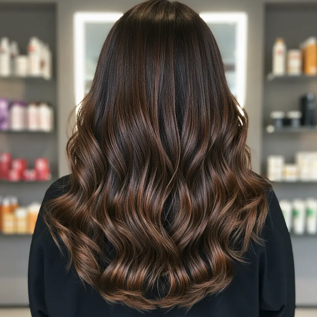 #8 Bouncy Blowout for Brunette Long Hair