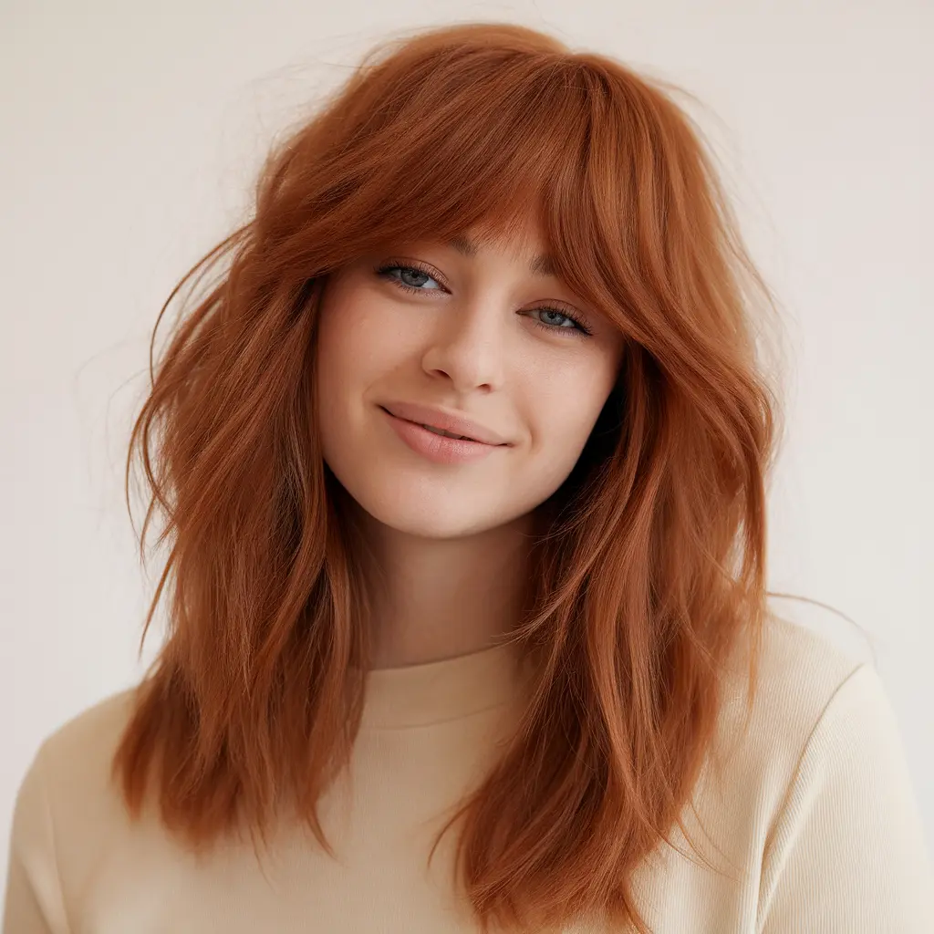 Long Shag with Choppy Layers for Thick Hair