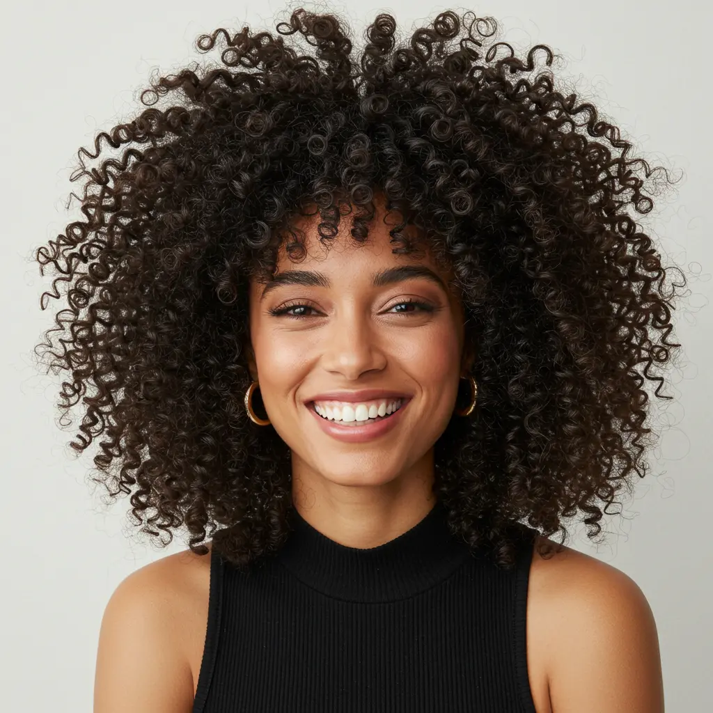 #9 Balanced Curls with Wispy Curly Fringe