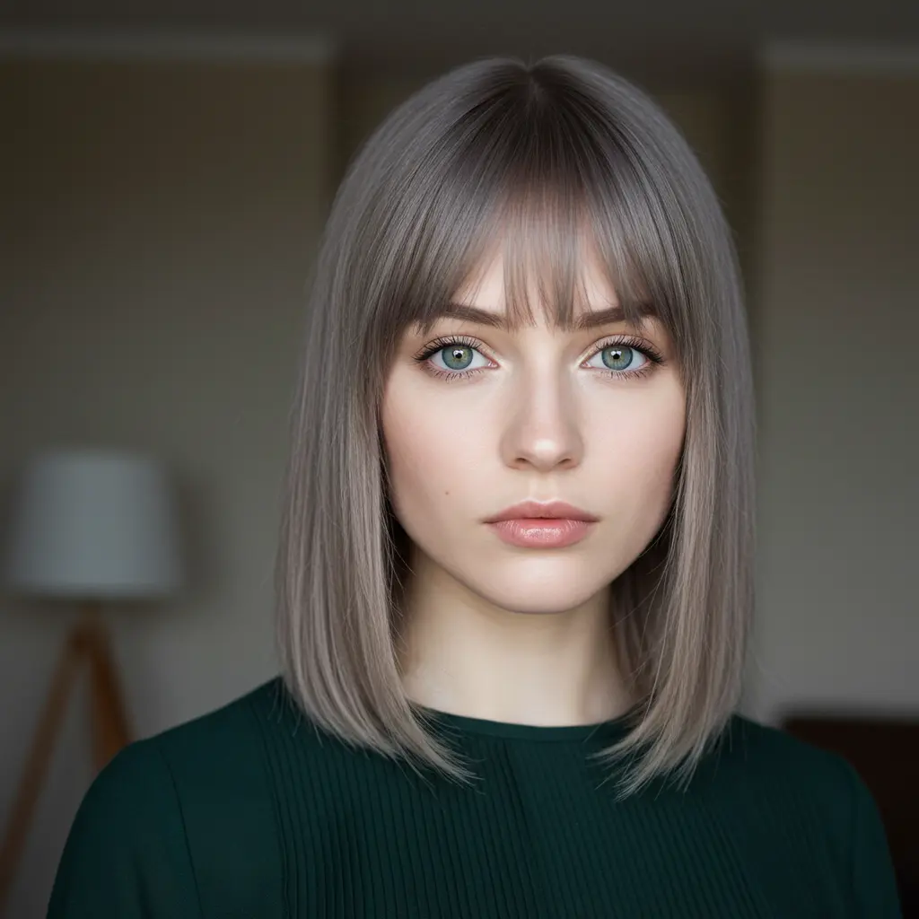 #9 Shoulder Length Hair With Full Fringe