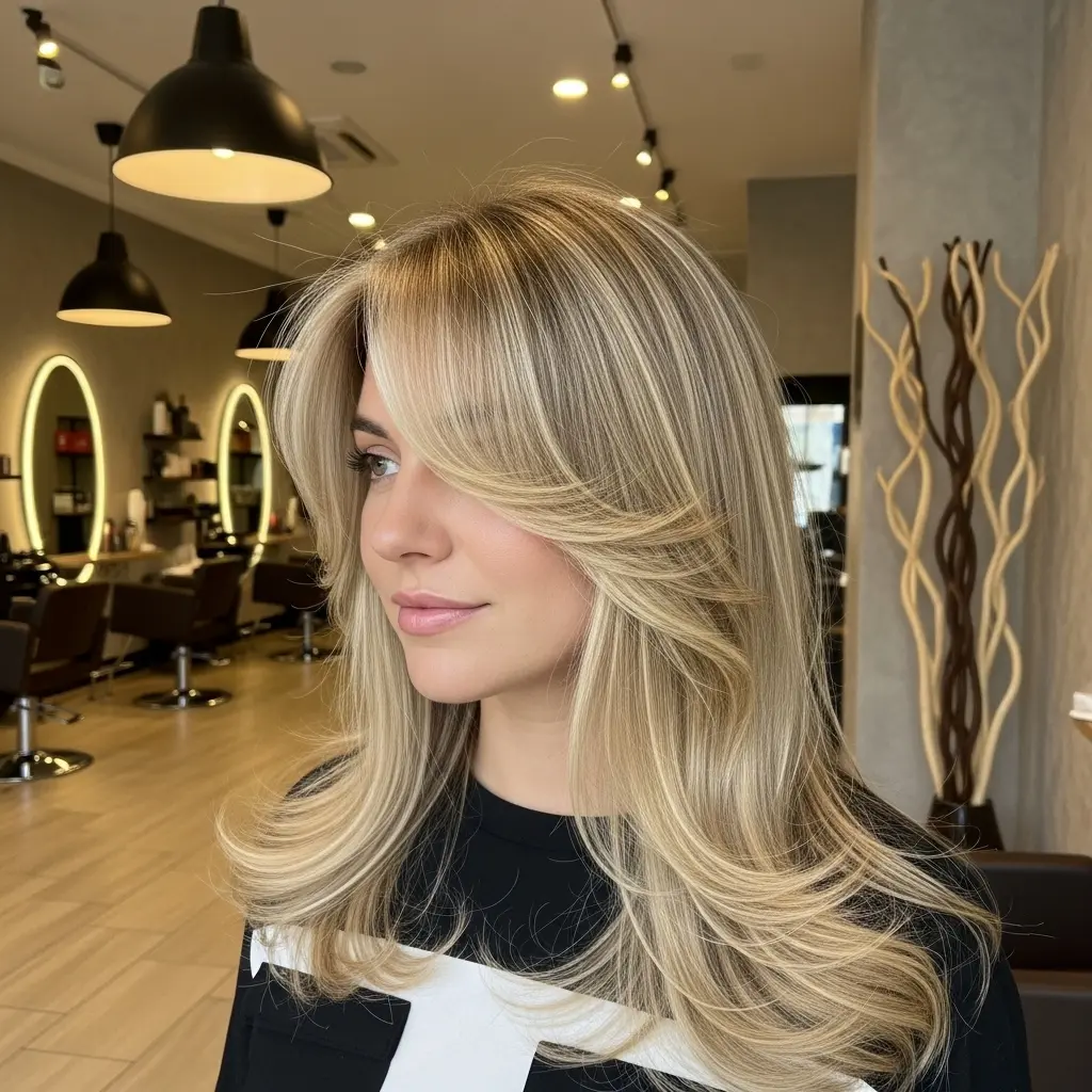 #1 Long Layered Haircut with Face-Framing Highlights