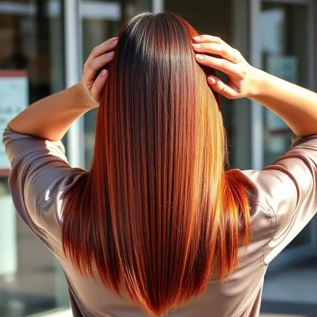 #11 Auburn Cut with Straight Layers