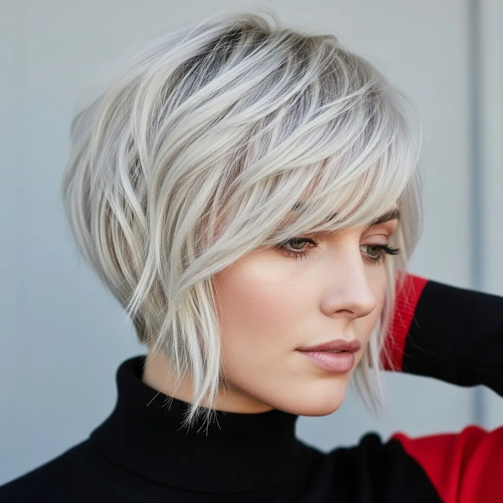 #11 Wavy Asymmetrical Cut with Wispy Bangs