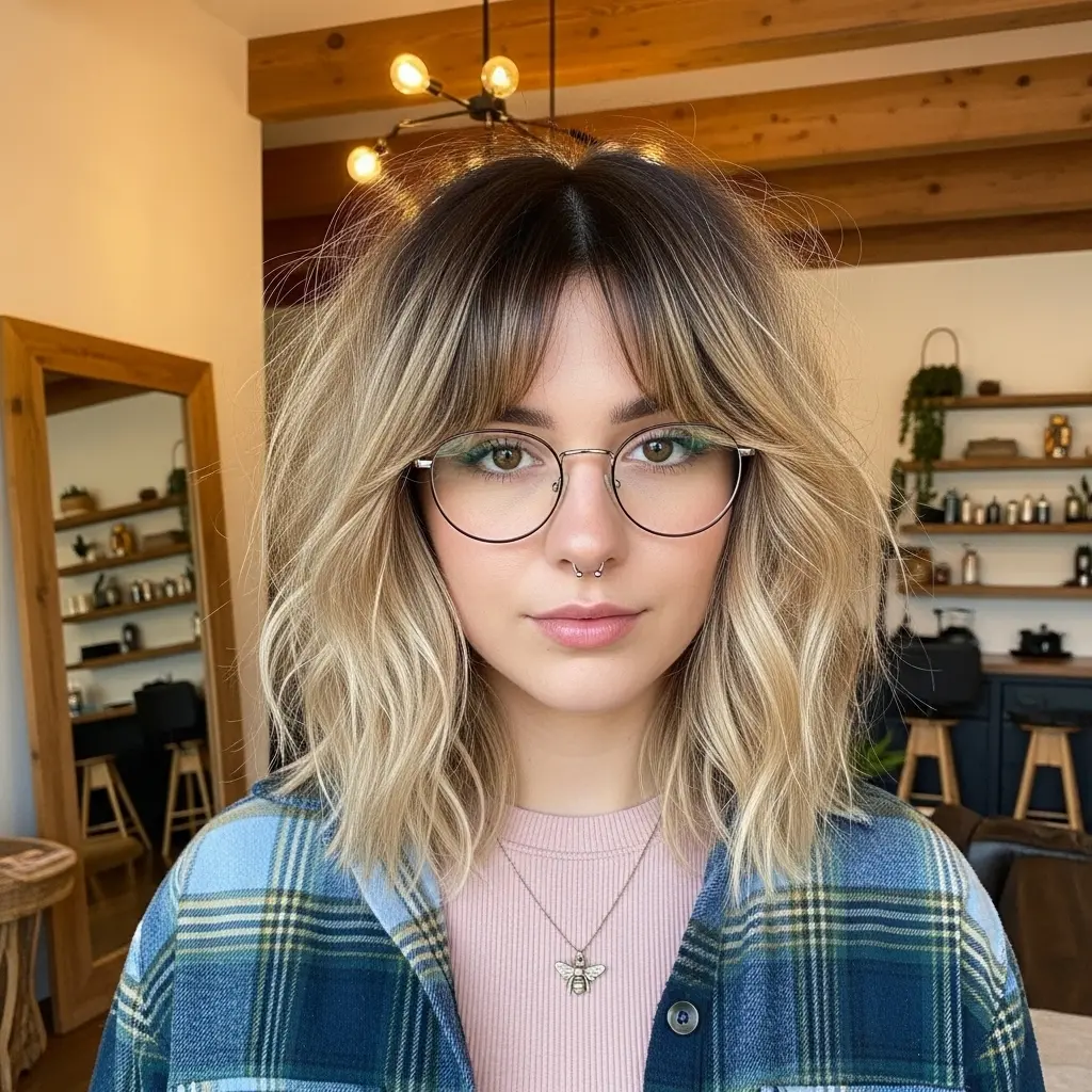 #15 Textured Shag Cut with Curtain Bangs