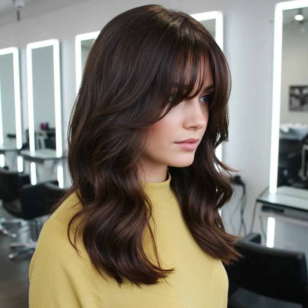 #16 Side Parted Hair With Curtain Bangs