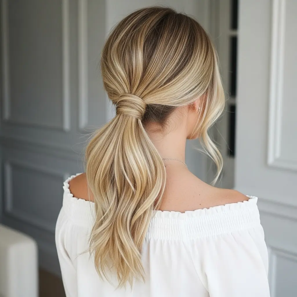 #17 Easy Long Ponytail Hairstyle for Work