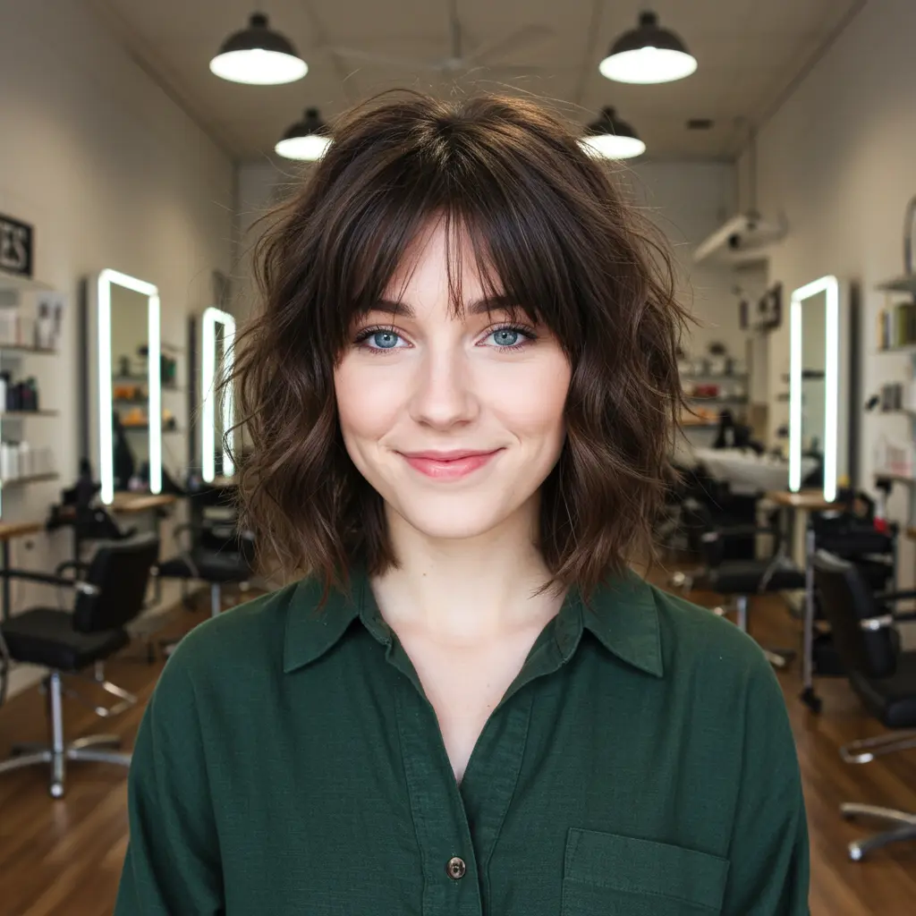 #2 Choppy Layers With Curtain Bangs