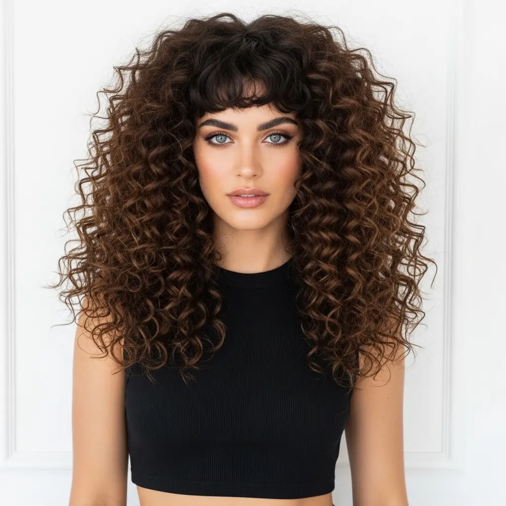 #2 Thick Curly Waves with Highlights