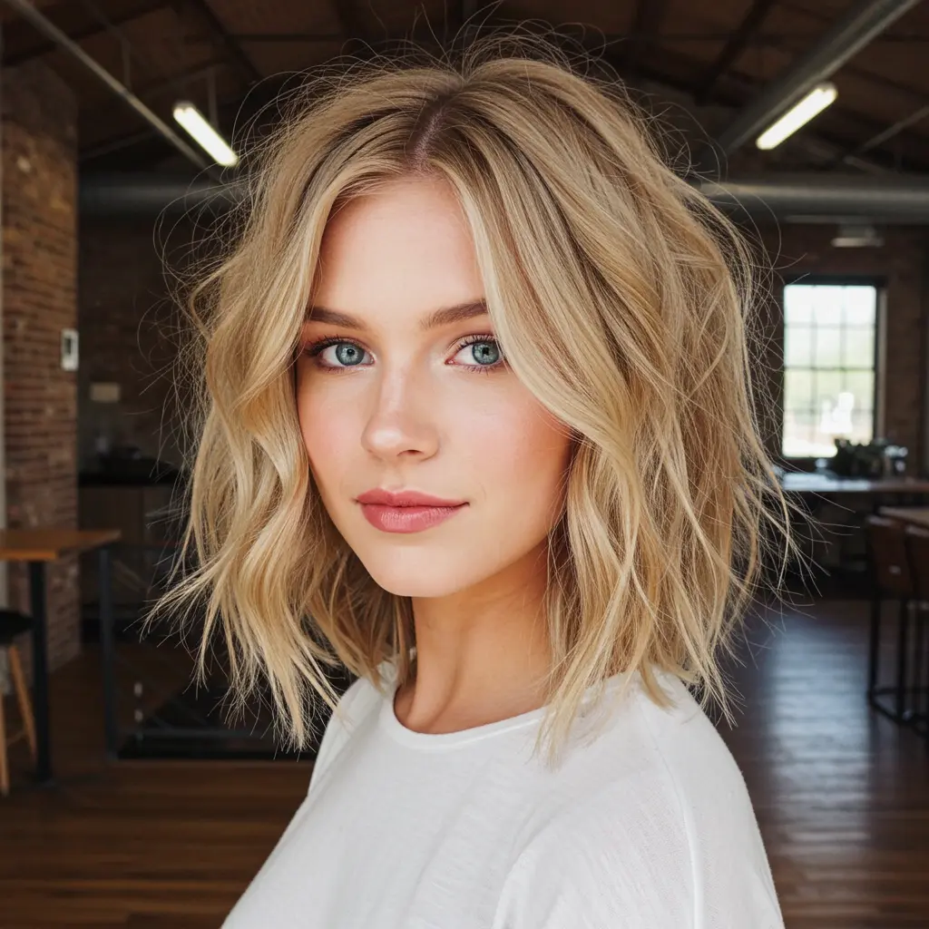 #3 Curtain Bangs With Beachy Texture