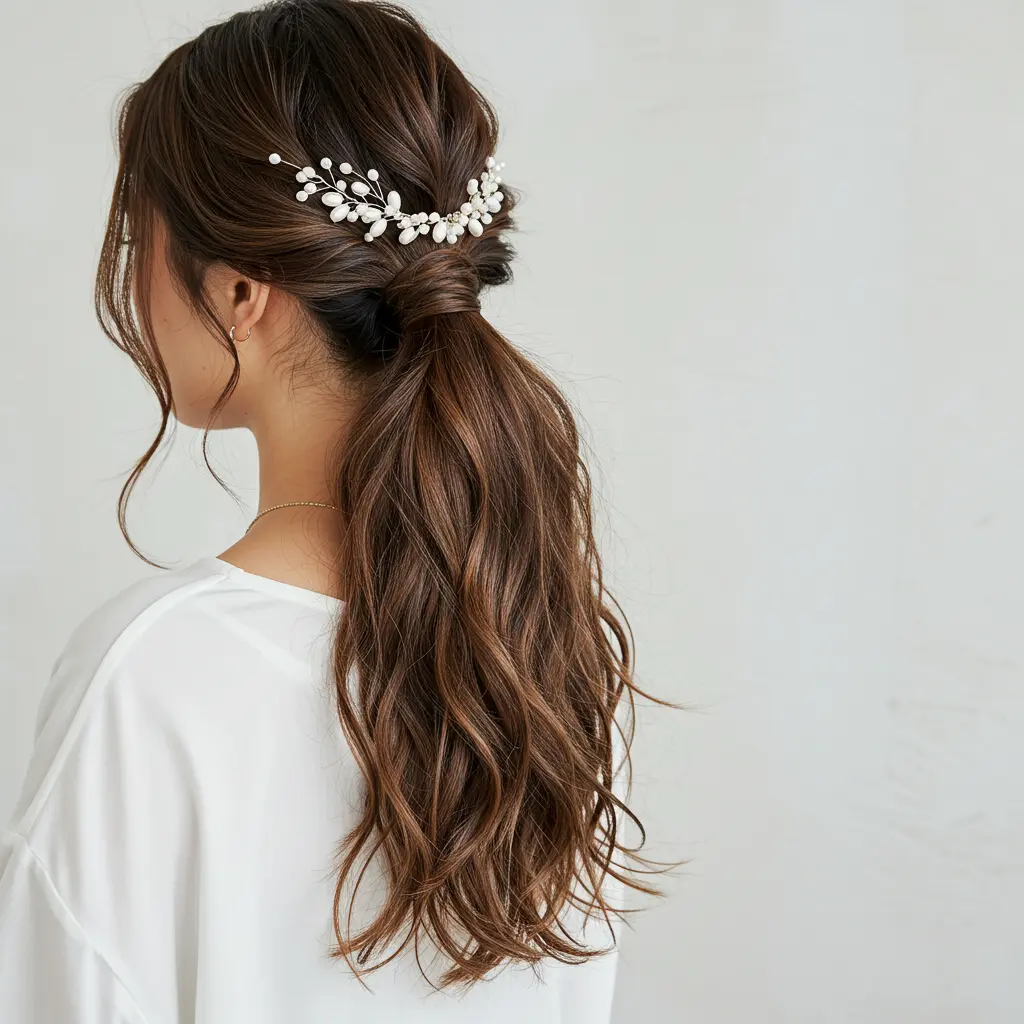 #7 Extended Ponytail with Loose Bangs