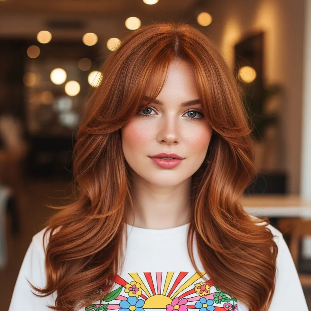 #7 Ginger Softly Layered Curtain Fringe