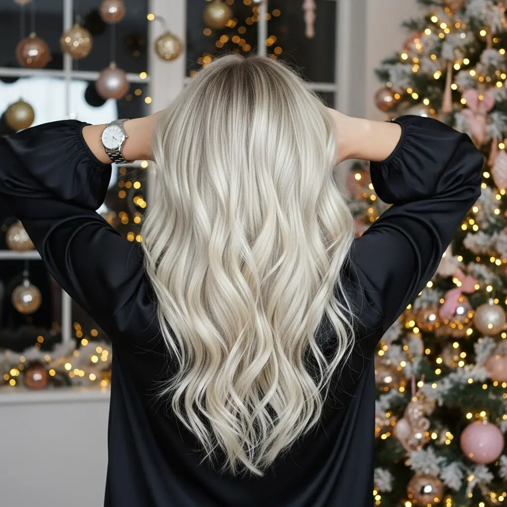 #8 Blonde Wavy V-Cut with Fine Ends