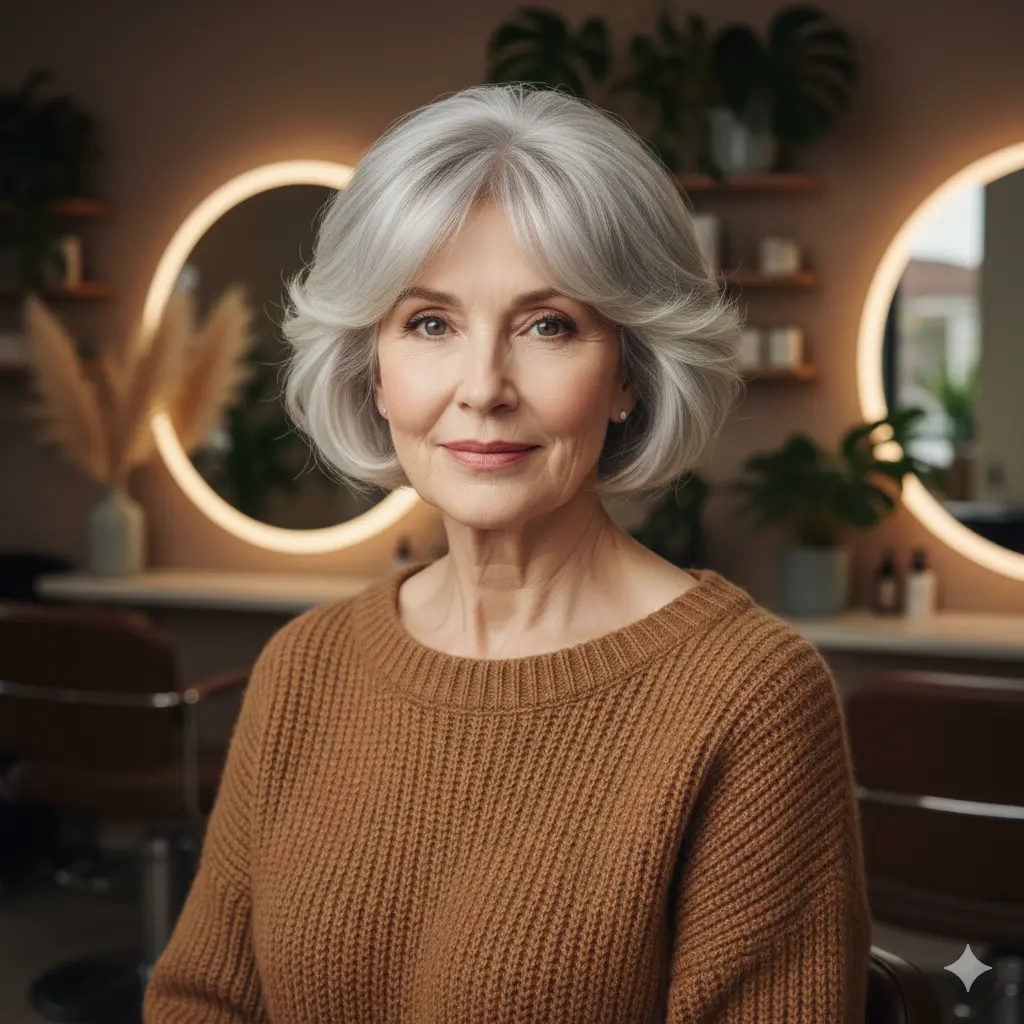 #8 Curtain Bangs For Older Women