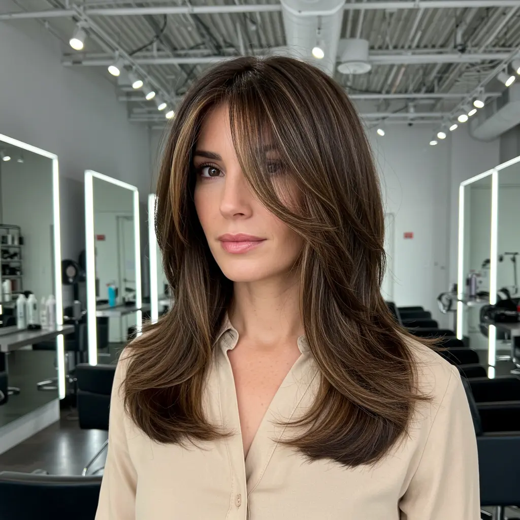 #9 Curtain Bangs With Subtle Face Framing Highlights