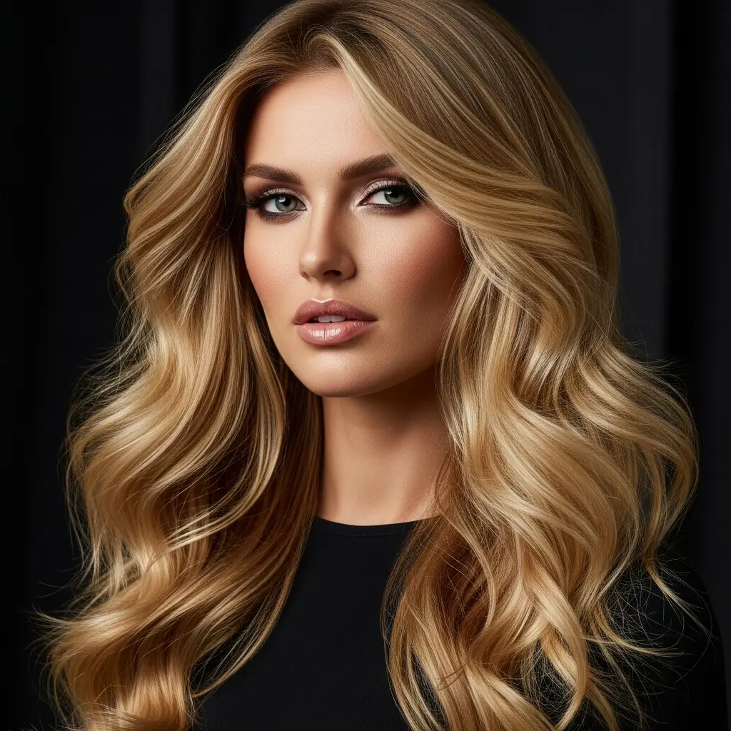 #1 Long Wavy Blonde Hair with Textured Layers
