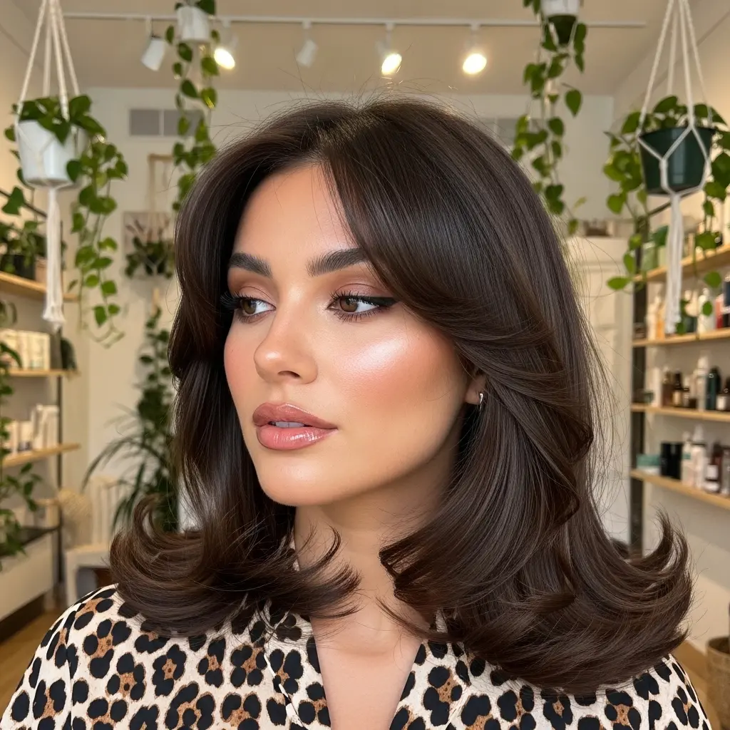 #1 Chic Layered Haircut with Soft Bangs