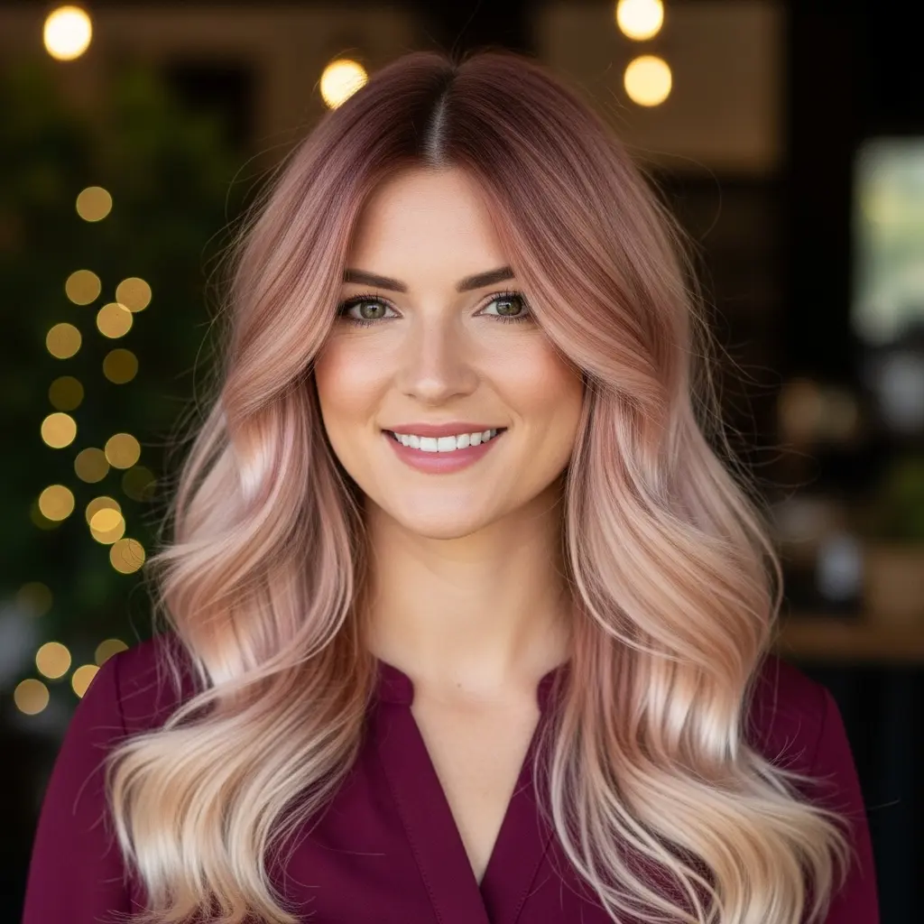 #10 Rose Gold Balayage Waves