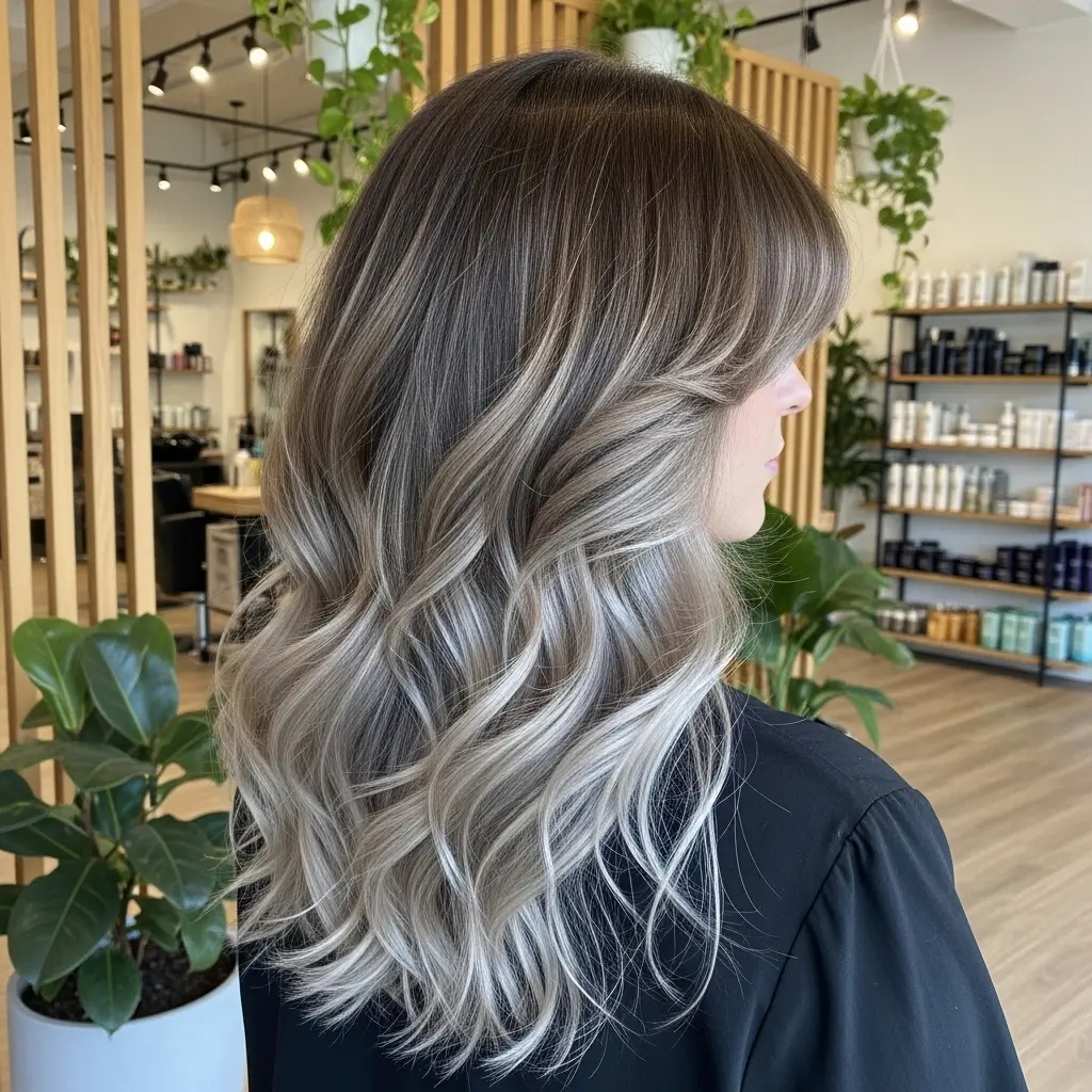 #11 Grey and Blonde Long Feathered Hair (LOB)