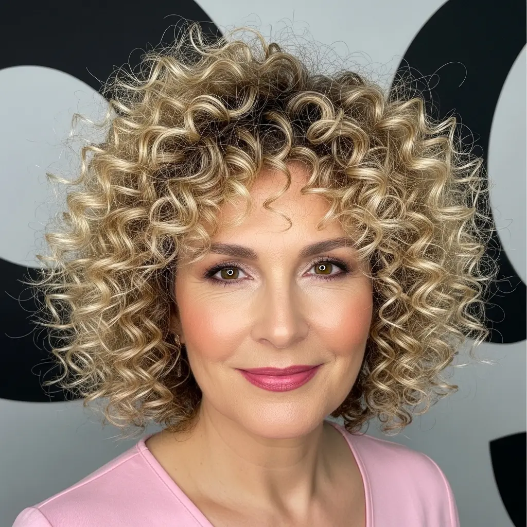 #13 Beautiful Blonde Curls for Round Faces