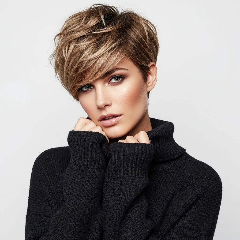 #13 Textured Pixie and Side-Swept Bangs