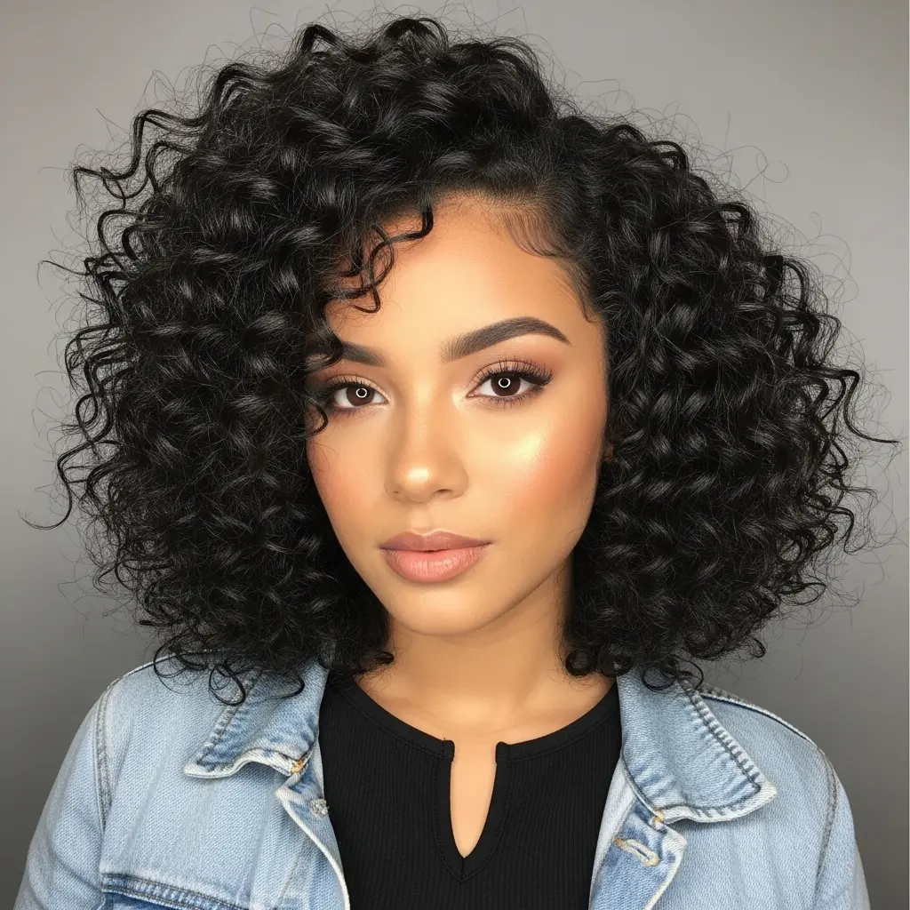 #14 Subtle Side Part for Thick Curls